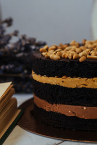 Close-up of cake on table