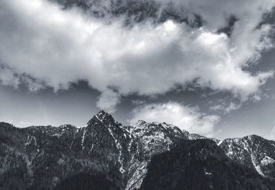 Low angle view of mountains against sky