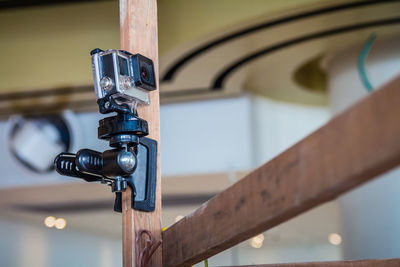 Close-up of faucet in building