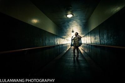 People walking in tunnel
