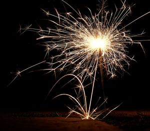 Firework display at night