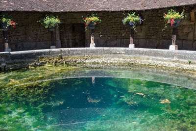 Water fountain in swimming pool