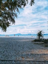 Scenic view of beach against sky