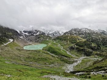 Scenic view of mountains against sky