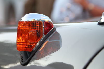 Close-up of vintage car taillight