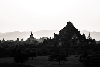 Panoramic view of temple against sky