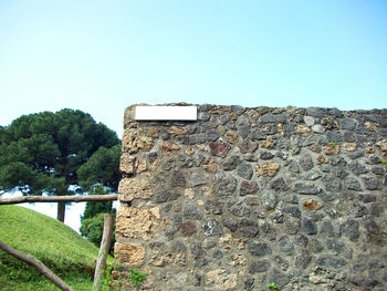 Low angle view of built structure against clear sky