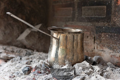 Lebanese coffee pot on charcoal