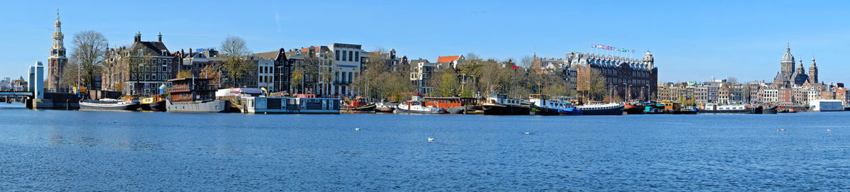 Panorama from a city scenic from amsterdam in the netherlands