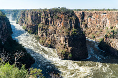 Scenic view of waterfall