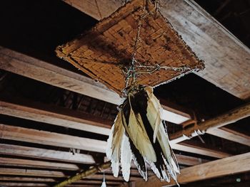 Low angle view of roof hanging from ceiling