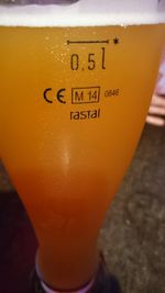 Close-up of text on wall