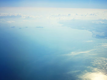 Aerial view of sea against sky