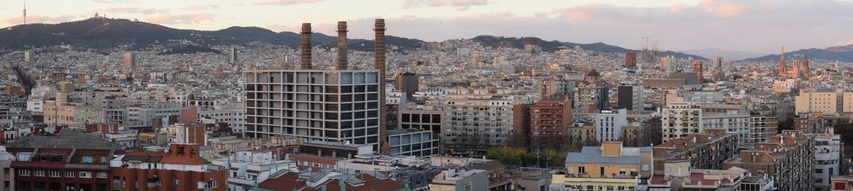 Aerial view of buildings in city