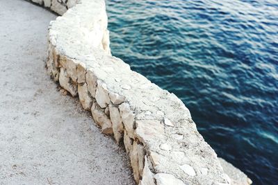 High angle view of sea shore