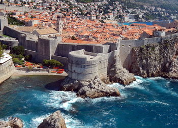 High angle view of buildings in the old city