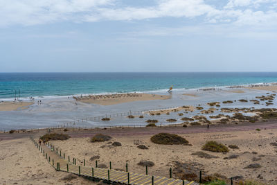 Scenic view of beach against sky