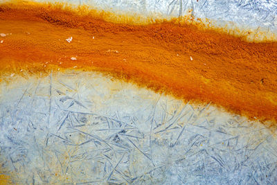 High angle view of water in glass on table