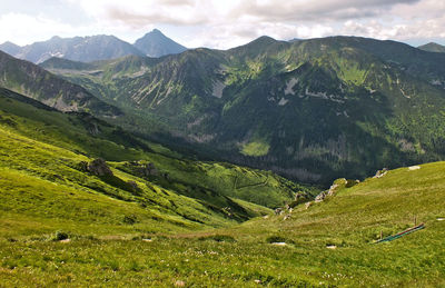 Scenic view of mountains against sky