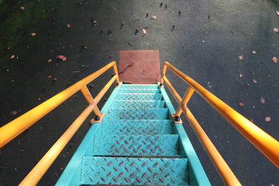 High angle view of staircase in playground