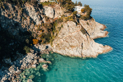 Rocky coast overlooking the sea