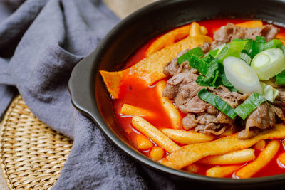 Close-up of food in bowl on table