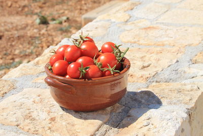 Close-up of tomatoes in container