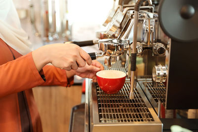 Man preparing food in restaurant