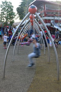 People enjoying in amusement park