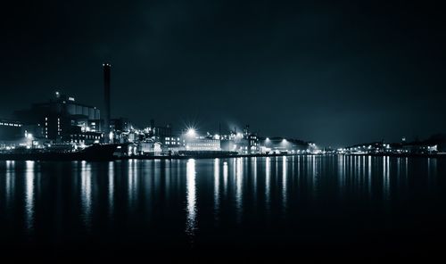 Illuminated city at night