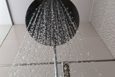 Close-up of water drops on glass