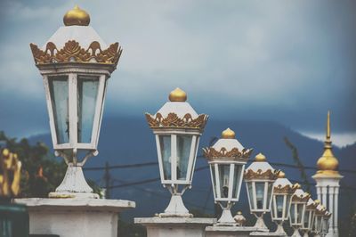 Close-up of temple against sky