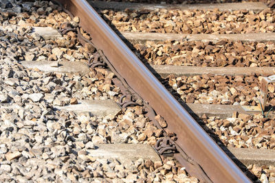 High angle view of railroad track