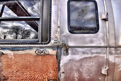 Full frame shot of train window
