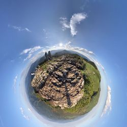 Panoramic view of blue sky and trees