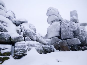 Snow in park against sky