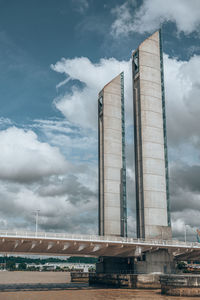 Low angle view of bridge against sky