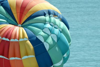 Close-up of colorful parachute