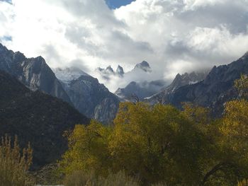 Scenic view of mountains against sky