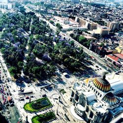 High angle view of city