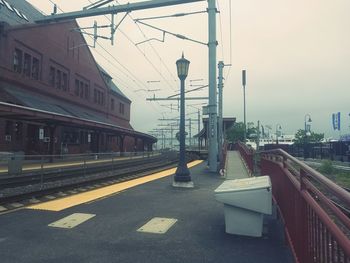 Railroad tracks in city