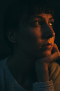 Close-up portrait of young woman