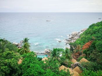 High angle view of sea against sky