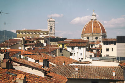 Duomo santa maria del fiore with cityscape against sky