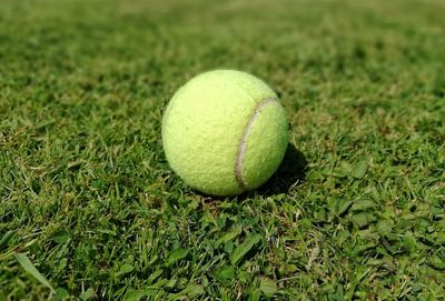 High angle view of ball on field