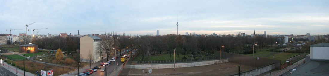 Panoramic view of city against sky