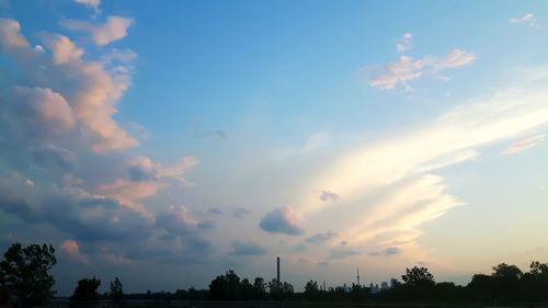 Silhouette trees against sky during sunset