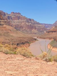 Scenic view of desert against clear sky