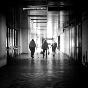 View of illuminated corridor