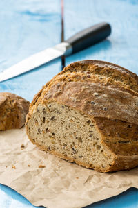 Close-up of bread on table